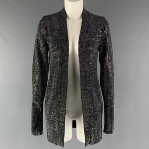 RtA Size XXS Black Silver Cotton Studded Open Front Cardigan